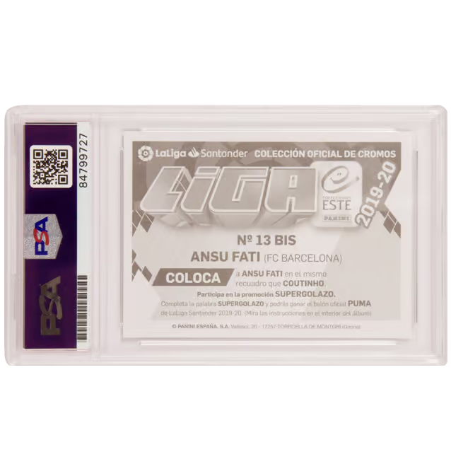 Ansu Fati Signed 2019-20 Panini Colecciones Este Liga Rookie – PSA 10 Autograph